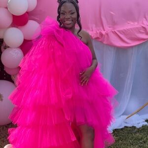 Custom handmade Oyemwen tulle dress PINK